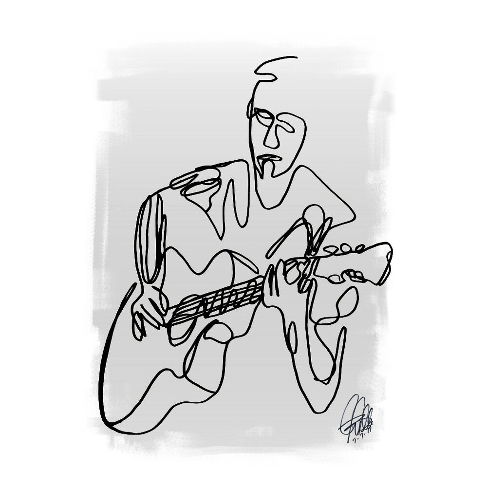 Acoustic Guitar Player Music Poster Print Wall Art 13x19